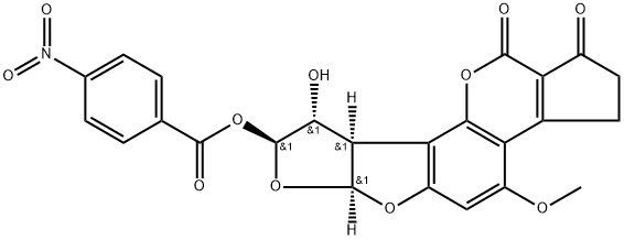 Cyclopenta[c]furo[3',2':4,5]furo[2,3-h][1]benzopyran-1,11-dione, 2,3,6a,8,9,9a-hexahydro-9-hydroxy-4-methoxy-8-[(4-nitrobenzoyl)oxy]-, [6aS-(6aα,8β,9α,9aα)]- (9CI) Structure
