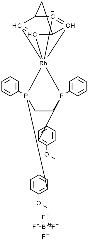 (2,3,5,6-H)-BICYCLO[2.2.1]HEPTA-2,5-DIENE][(1S,1''S)-[1,2-ETHANEDIYLBIS[(2-METHOXYPHENYL)PHENYLPHOSPHINE]RHODIUM(I)- TETRAFLUOROBORATE Structure