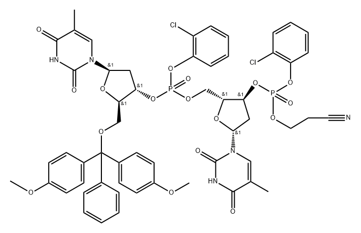 FULLY PROTECTED DEOXYNUCLEOTIDE DIMERD(T PTP) Structure