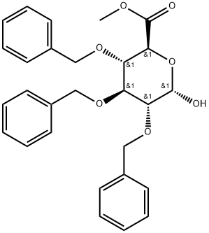 Methyl (2S,3S,4S,5R,6S)-3,4,5-tris(benzyloxy)-6-hydroxytetrahydro-2H-pyran-2-carboxylate 구조식 이미지