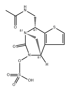 rel-N-[[(4R,7R,8R)-4,5,6,8-Tetrahydro-6-oxo-5- (sulfooxy)-4,7-methano-7H-thieno[2,3-e][1,3] diazepin-8-yl]methyl]acetamide Structure