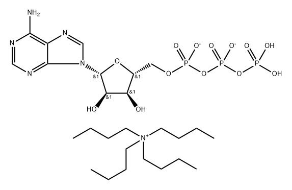 Adenosine 5'-(tetrahydrogen triphosphate), ion(2-), N,N,N-tributyl-1-butanaminium (1:2) Structure