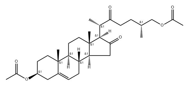 (25R)-3β,26-Bis(acetyloxy)cholest-5-ene-16,22-dione 구조식 이미지