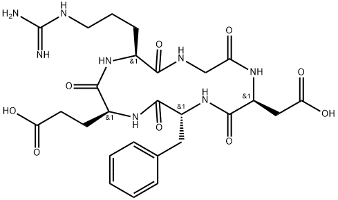 cyclo (Arg-Gly-Asp-d-Phe-Glu) Structure