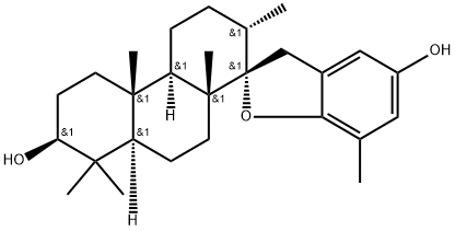 (13S)-14,17-Epoxy-4,4,8-trimethyl-16,24-cyclo-13,17-seco-5α-chola-16,20(22),23-triene-3β,23-diol 구조식 이미지