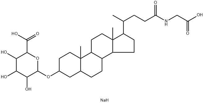 β-D-Glucopyranosiduronic acid, (3α,5β)-24-[(carboxymethyl)amino]-24-oxocholan-3-yl, disodium salt (9CI) Structure