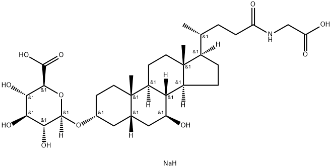 Glycoursodeoxycholic Acid-3-O-β-glucuronide Disodium Salt 구조식 이미지