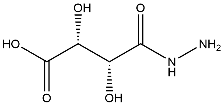 Butanedioic acid, 2,3-dihydroxy- (2R,3R)-, 1-hydrazide Structure