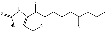 1H-Imidazole-4-hexanoic acid, 5-(chloromethyl)-2,3-dihydro-ε,2-dioxo-, ethyl ester Structure