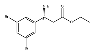 Benzenepropanoic acid, β-amino-3,5-dibromo-, ethyl ester, (βR)- 구조식 이미지