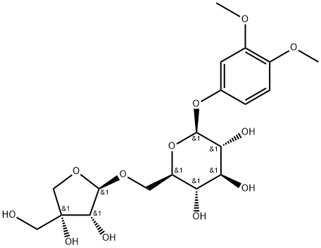 β-D-Glucopyranoside, 3,4-dimethoxyphenyl 6-O-D-apio-β-D-furanosyl- Structure