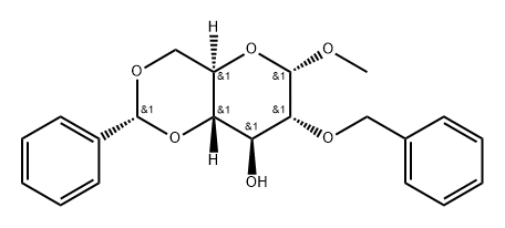 α-D-Glucopyranoside, methyl 2-O-(phenylmethyl)-4,6-O-[(R)-phenylmethylene]- 구조식 이미지