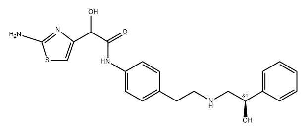 4-Thiazoleacetamide, 2-amino-α-hydroxy-N-[4-[2-[[(2R)-2-hydroxy-2-phenylethyl]amino]ethyl]phenyl]- Structure