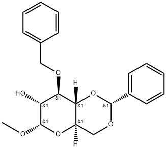 α-D-Glucopyranoside, methyl 3-O-(phenylmethyl)-4,6-O-[(R)-phenylmethylene]- 구조식 이미지
