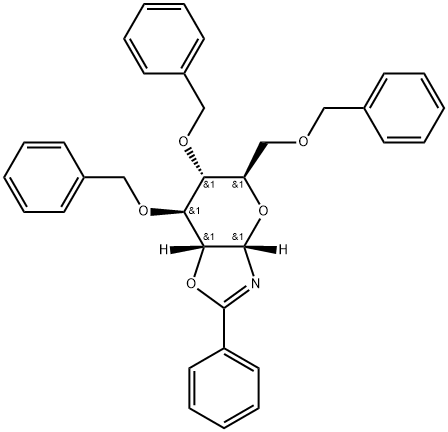 (3aS,5R,6R,7S,7aR)-6,7-Bis-benzyloxy-5-benzyloxymethyl-2-phenyl-5,6,7,7a-tetrahydro-3aH-pyrano[2,3-d]oxazole Structure