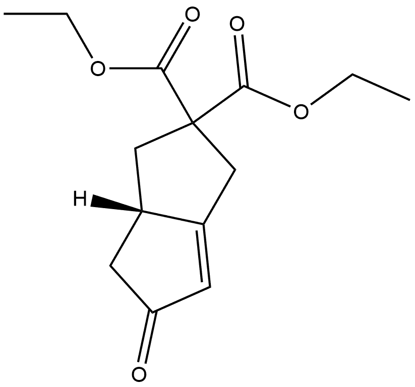 2,2(1H)-Pentalenedicarboxylic acid, 3,3a,4,5-tetrahydro-5-oxo-, 2,2-diethyl ester, (3aS)- Structure