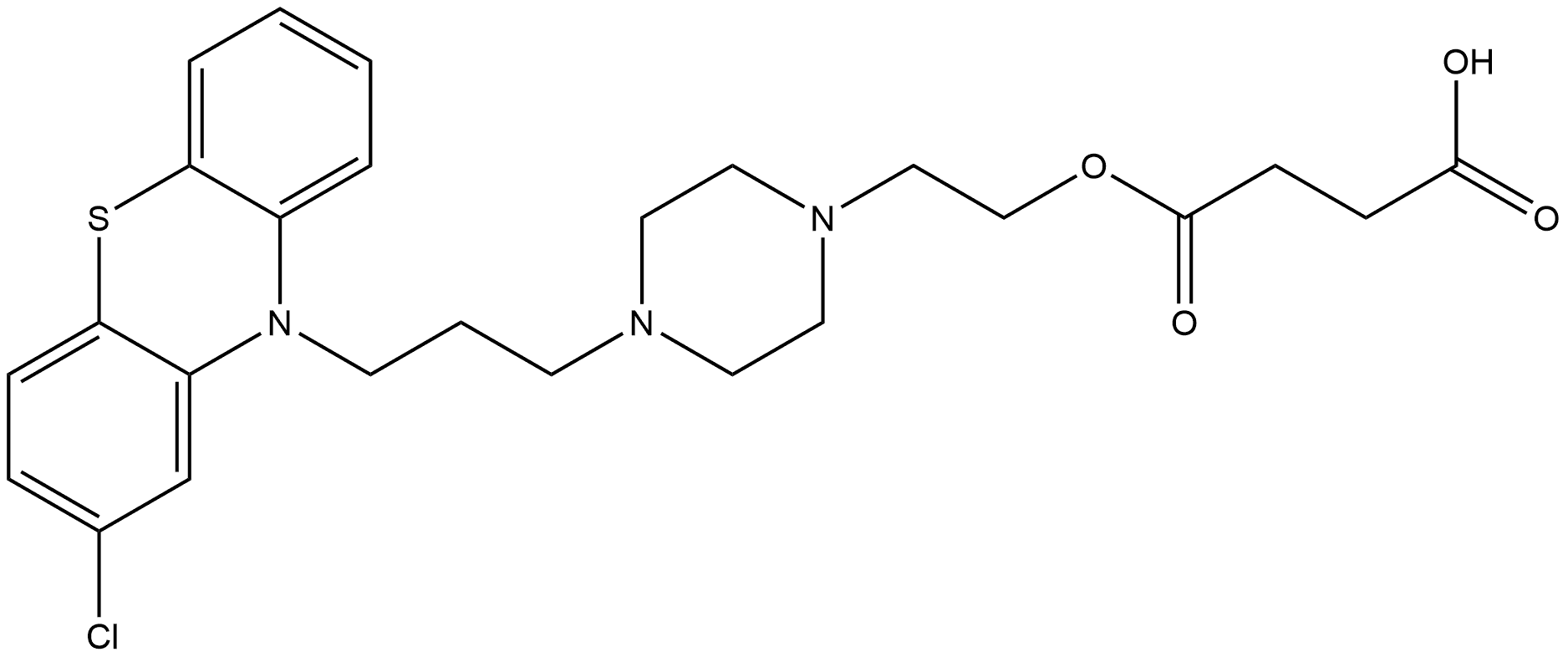 1-[2-[4-[3-(2-Chloro-10H-phenothiazin-10-yl)propyl]-1-piperazinyl]ethyl] butanedioate Structure