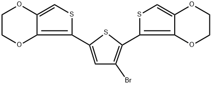 Thieno[3,4-b]-1,4-dioxin,5,5'-(3-bromo-2,5-thiophenediyl)bis[2,3-dihydro- 구조식 이미지