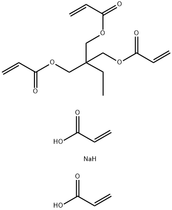 2-에틸-2-[[(1-옥소-2-프로펜)옥시]메틸]-1,3-프로페인다이일  다이-2-프로펜산 및 나트륨 2-프로펜산과 결합한  2-프로펜산 중합체 구조식 이미지