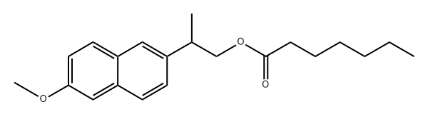 Heptanoic acid, 2-(6-methoxy-2-naphthalenyl)propyl ester Structure