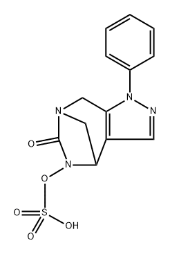 1,4,5,8-Tetrahydro-1-phenyl-5-(sulfooxy)-6H-4, 7-methanopyrazolo[3,4-e][1,3]diazepin-6-one Structure