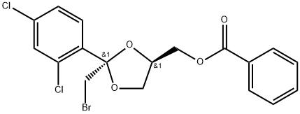 1,3-Dioxolane-4-methanol, 2-(bromomethyl)-2-(2,4-dichlorophenyl)-, 4-benzoate, (2S,4R)- Structure