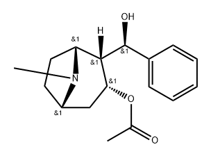 3-Acetoxy-8-methyl-α-phenyl-8-azabicyclo[3.2.1]octane-2-methanol 구조식 이미지
