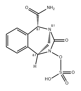 rel-(1R,4R,5S)-5-(Aminocarbonyl)-1,5-dihydro3-oxo-1,4-methano-4H-2,4-benzodiazepin-2-yl hydrogen sulfate Structure