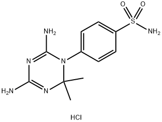 Benzenesulfonamide, 4-(4,6-diamino-2,2-dimethyl-1,3,5-triazin-1(2H)-yl)-, hydrochloride (1:1) Structure