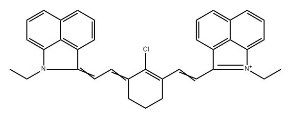 Benz[cd]indolium, 2-[2-[2-chloro-3-[2-(1-ethylbenz[cd]indol-2(1H)-ylidene)ethylidene]-1-cyclohexen-1-yl]ethenyl]-1-ethyl- Structure