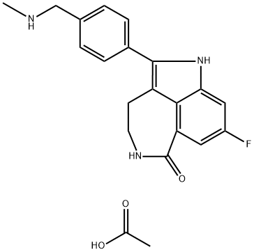 6H-Pyrrolo[4,3,2-ef][2]benzazepin-6-one, 8-fluoro-1,3,4,5-tetrahydro-2-[4-[(methylamino)methyl]phenyl]-, acetate (1:1) Structure