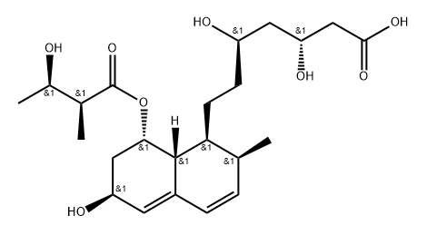 1-Naphthaleneheptanoic acid, 1,2,6,7,8,8a-hexahydro-β,δ,6-trihydroxy-8-[(2S,3R)-3-hydroxy-2-methyl-1-oxobutoxy]-2-methyl-, (βR,δR,1S,2S,6S,8S,8aR)- Structure