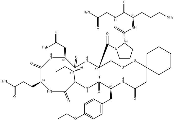 oxytocin, 1-(1-mercaptocyclohexaneacetic acid)-(OEt-Tyr)(2)-Orn(8)- Structure