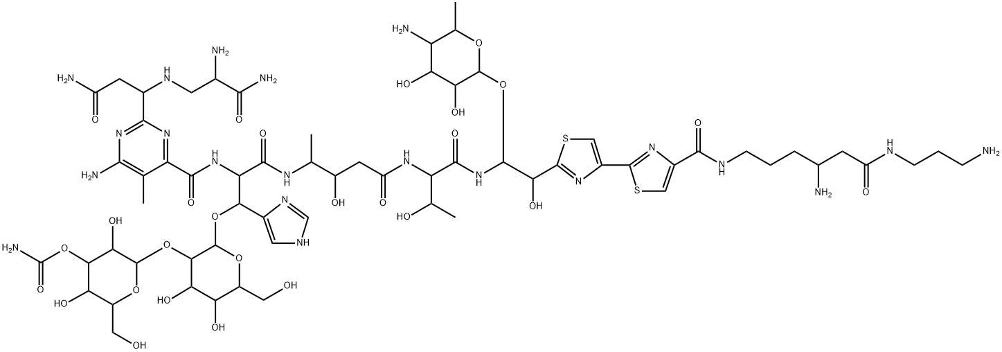 N1-[4-Amino-6-[(3-aminopropyl)amino]-6-oxohexyl]-13-[(4-amino-4,6-dideoxy-α-L-talopyranosyl)oxy]-19-demethyl-12-hydroxybleomycinamide Structure