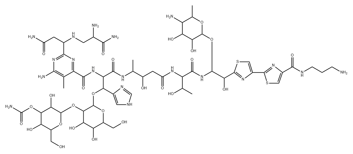 13-[(4-Amino-4,6-dideoxy-α-L-talopyranosyl)oxy]-N1-(3-aminopropyl)-19-demethyl-12-hydroxybleomycinamide Structure