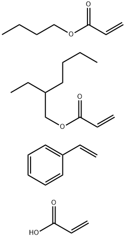 2-Propenoic acid, polymer with butyl 2-propenoate, ethenylbenzene and 2-ethylhexyl 2-propenoate Structure