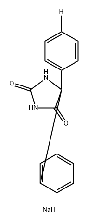 2,4-Imidazolidinedione, 5-phenyl-5-(phenyl-4-d)-, monosodium salt (9CI) 구조식 이미지