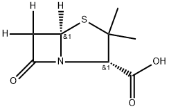 (2S-cis)-3,3-Dimethyl-7-oxo-4-thia-1-azabicyclo[3.2.0]heptane-6,6-d2-2-carboxylic Acid Structure