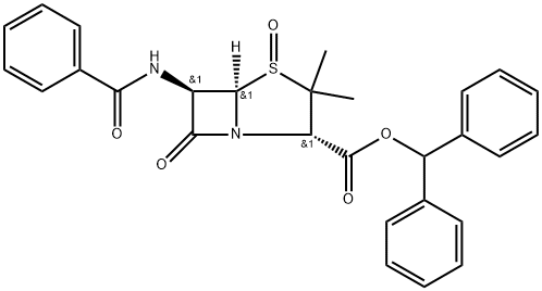 6-BenzaMido-3,3-diMethyl-7-oxo-4-thia-1-azabicyclo[3.2.0]heptane-2-carboxylic Acid Benzhydryl Ester 4-Oxide Structure