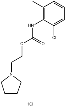 2-CHLORO-6-METHYLCARBANILIC ACID-2-(PYRROLIDINYL)ETHYL ESTER HYDROCHLORIDE Structure