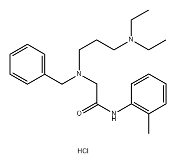 Acetamide, 2-[[3-(diethylamino)propyl](phenylmethyl)amino]-N-(2-methylphenyl)-, hydrochloride (1:2) Structure