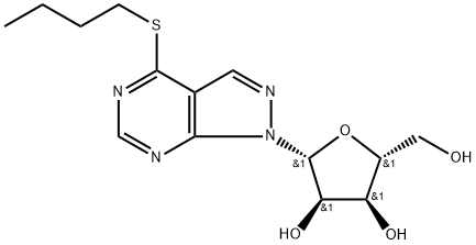 1H-Pyrazolo[3,4-d]pyrimidine, 4-(butylthio)-1-β-D-ribofuranosyl- Structure