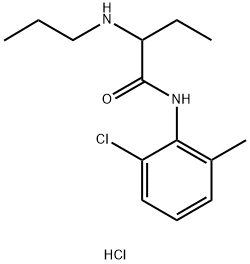 Butanamide, N-(2-chloro-6-methylphenyl)-2-(propylamino)-, hydrochloride (1:1) Structure