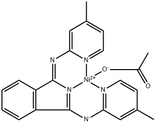 Nickel, (acetato-O)[N-(4-methyl-2-pyridinyl)-1-[(4-methyl-2-pyridinyl)imino]-1H-isoindol-3-aminato]-, (SP-4-2)- (9CI) Structure