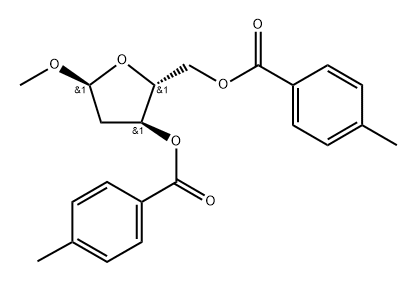 메틸2-데옥시-3,5-디-Op-톨루오일-α-D-리보-푸라노사이드 구조식 이미지