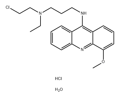 1,3-Propanediamine, N1-(2-chloroethyl)-N1-ethyl-N3-(4-methoxy-9-acridinyl)-, hydrochloride, hydrate (2:4:1) Structure