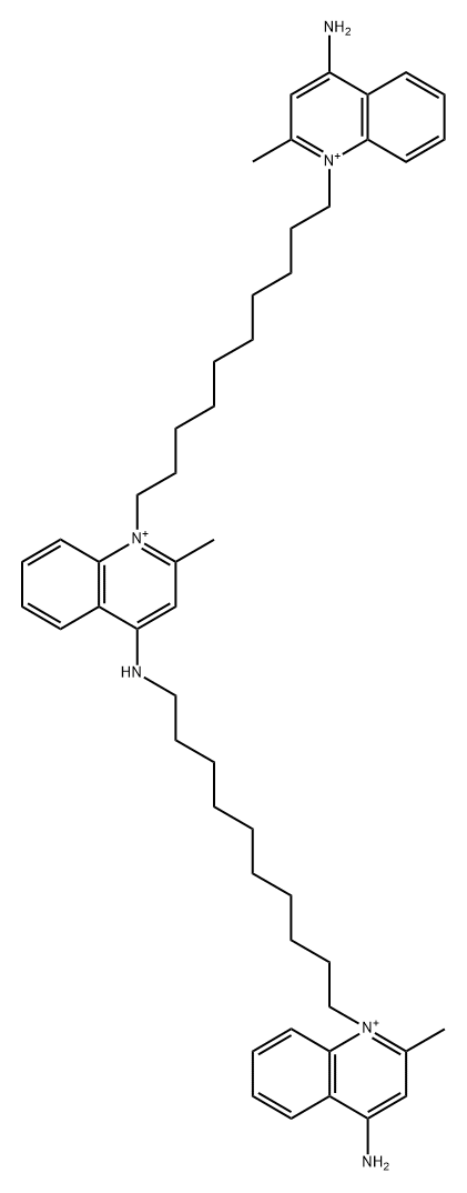 Quinolinium, 1-[10-(4-amino-2-methylquinolinio)decyl]-4-[[10-(4-amino-2-methylquinolinio)decyl]amino]-2-methyl- (9CI) Structure