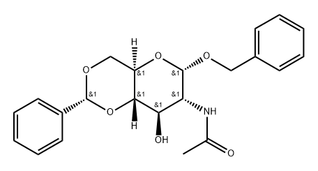 α-D-Glucopyranoside, phenylmethyl 2-(acetylamino)-2-deoxy-4,6-O-[(R)-phenylmethylene]- Structure