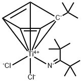 Dichloro[(1,2,3,4,5-η)-1-(1,1-dimethylethyl)-2,4-cyclopentadien-1-yl](2,2,4,4-tetramethyl-3-pentaniminato)titanium Structure