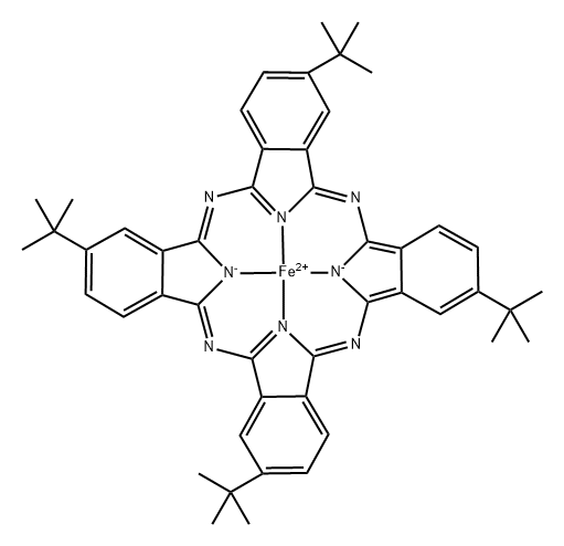 Iron, [2,9,16,23-tetrakis(1,1-dimethylethyl)-29H,31H-phthalocyaninato(2-)-κN29,κN30,κN31,κN32]-, (SP-4-1)- Structure